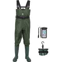 TideWe Bootfoot Chest Waders, PVC Fishing Waders 2-Ply Nylon