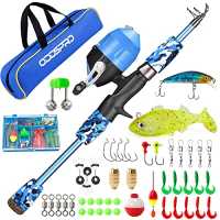 Lanaak Kids Fishing Pole and Tackle Box - with Net, Travel Bag, Reel and Beginner’s Guide - Rod and Reel Kit for Boys, Girls, or