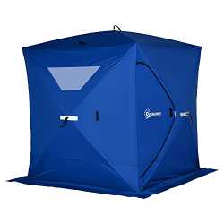 4 Person Insulated Ice Fishing Shelter, Pop-Up Portable Ice