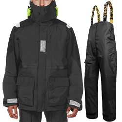 Fishing Rain Suit for Men Waterproof Rain Jacket Bib Pants With