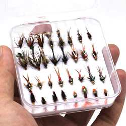 Fly Fishing Flies Collection Dry Wet Nymph Fly Assortment with Trout  fishing lures 36 Kits